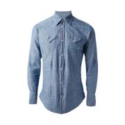 Blauwe Denim Klassieke Kraag Shirt Dsquared2 , Blue , Heren