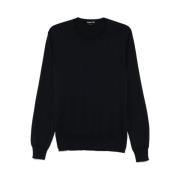 Navy Blue Crew Neck Sweater Tom Ford , Blue , Heren