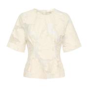 Elegante Top met Halve Mouwen en Ronde Hals in Vanille InWear , Beige ...