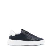 Blauw Leren Sneakers Philippe Model , Blue , Heren