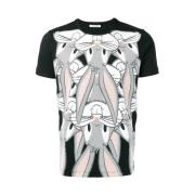 Zwart Katoen Konijn Print T-shirt Iceberg , Black , Heren