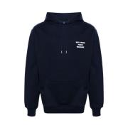 Navy Blue Slogan Print Sweatshirt Drole de Monsieur , Blue , Heren