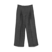 Donkergrijze Wollen Wijde Broek Mark Kenly Domino Tan , Gray , Dames