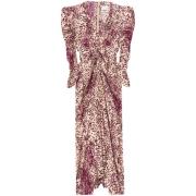 Paarse Abstracte Print V-Hals Jurk Isabel Marant , Multicolor , Dames