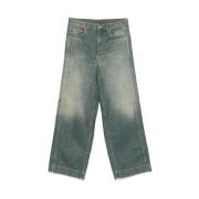 Stonewashed denim jeans met logodetail Martine Rose , Blue , Heren