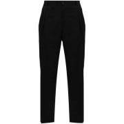 Zwarte Wollen Blend Getailleerde Broek Briglia , Black , Heren