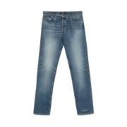 Indigo Blauwe Knoop Fly Jeans A.p.c. , Blue , Heren