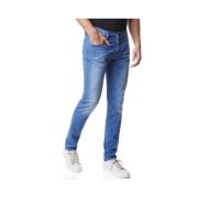 Paris Blauwe Stoffen Broek Pierre Cardin , Blue , Heren