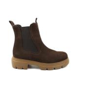 Chelsea Boots van bruin leer Paul Green , Brown , Dames