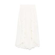 Ivoor Wit Geplooide Asymmetrische Zoom Rok Zimmermann , White , Dames