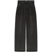 Hoge Taille Wijde Pijp Denim Broek Isabel Marant Étoile , Black , Dame...