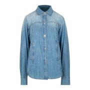 Denim shirt met klassieke kraag Mauro Grifoni , Blue , Dames