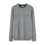 Grijze Logo Sweater Trui MC2 Saint Barth , Gray , Heren