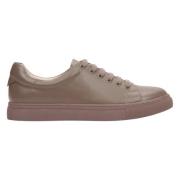 Bruine Leren Lage Sneakers voor Vrouwen Estro , Brown , Dames