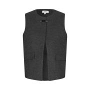 Houtskool Mouwloos Vest mbyM , Black , Dames