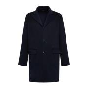 Luxe Cashmere Double Cloth Coat Kiton , Blue , Heren