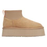 Dames sneeuwlaarzen gemaakt van zacht beige velours Estro , Beige , Da...