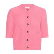 Kortemouw Gebreid Vest French Rose InWear , Pink , Dames