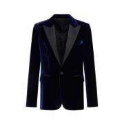 Luxe Velvet Smokingjasje Roberto Cavalli , Blue , Heren