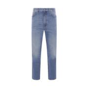 Straight Leg Denim Jeans Ermenegildo Zegna , Blue , Heren