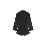 Pinstripe Blazer Playsuit Alix The Label , Black , Dames