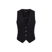 Gewatteerde Mouwloze Vest Knoopsluiting Slim Fit Roberto Cavalli , Bla...