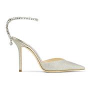 Kristal Ketting Stiletto Hak Grijs Pumps Jimmy Choo , Gray , Dames