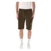 Diagonal Fleece Logo Shorts C.p. Company , Green , Heren