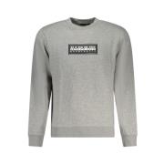 Grijze Katoenen Sweatshirt met Logoprint Napapijri , Gray , Heren