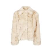 Beige Faux Fur Jacket Corvia-M mbyM , Beige , Dames