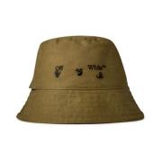 Logo Bucket Hat Army Green/Black Off White , Green , Heren