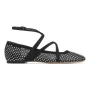 Zwarte platte schoenen met kristalmesh Jimmy Choo , Black , Dames