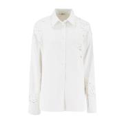 Elegante Bloemenkant Shirt Ermanno Scervino , White , Dames