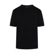 Zwart Viscose Crew Neck T-shirt Kiton , Black , Dames