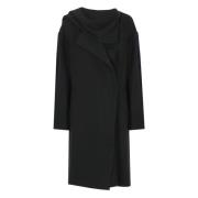 Zwarte wollen jas met sjaal Y-3 , Black , Dames