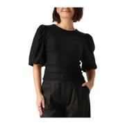 Zwarte Ballonmouw Blouse Gestuz , Black , Dames