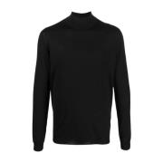 Wollen Turtleneck Gebreid Goes Botanical , Black , Heren