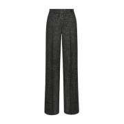 Wolblend Straight Cut Broek Kiton , Gray , Dames