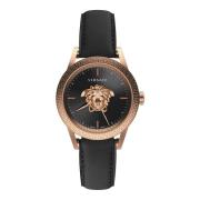 Luxe Zwart Leren Herenhorloge Versace , Pink , Heren