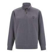 Mock Polo Neck Sweatshirt van katoenmix Boggi Milano , Gray , Heren