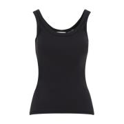 Grijze Geribbelde Tanktop Dameskleding Lemaire , Black , Dames