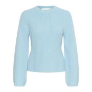 Blauwe Gebreide Trui met Patroon InWear , Blue , Dames