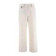 Elegante Cropped Broek met Juweelborduurwerk Brunello Cucinelli , Whit...