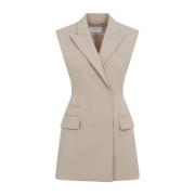 Mouwloos Vest in Mosterdgeel Sportmax , Beige , Dames