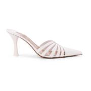 Leren Stilettohak Sabot Paris Texas , White , Dames