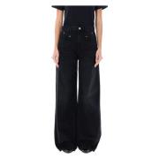 Zwarte Wijde Flare Hoge Taille Jeans Isabel Marant Étoile , Black , Da...