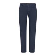 Slim Fit Linnen Jeans Kiton , Blue , Heren