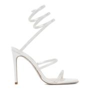 Witte Strass Stiletto Sandalen René Caovilla , White , Dames