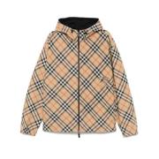 Omkeerbare Geruite Hoodie Burberry , Beige , Heren