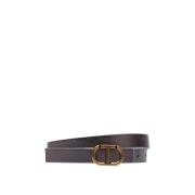 Omkeerbare leren riem met ovale gesp Twinset , Brown , Dames